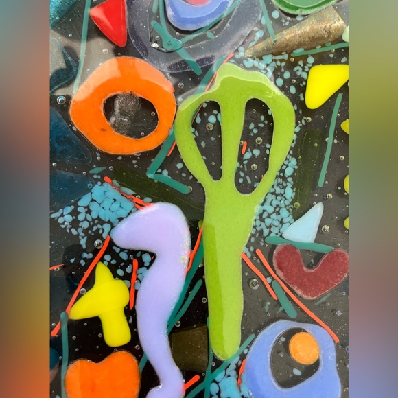 Seashore Memories “Original Fused Art Glass Handmade 8.5”x5”Rectangul… - Picture 8 of 10